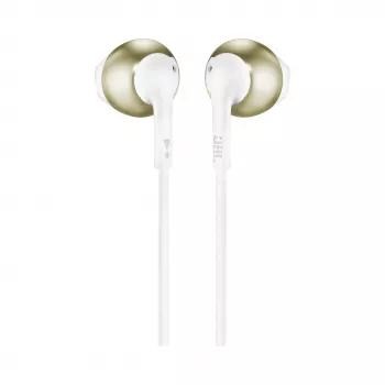 JBL T205 champagne-goud in-ear-koptelefoon met microfoon