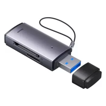 Baseus USB 3.0 2-in-1 SD- en microSD-kaartlezer – grijs