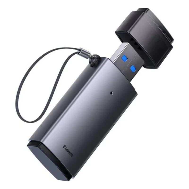 Baseus USB 3.0 2-in-1 SD- en microSD-kaartlezer – grijs