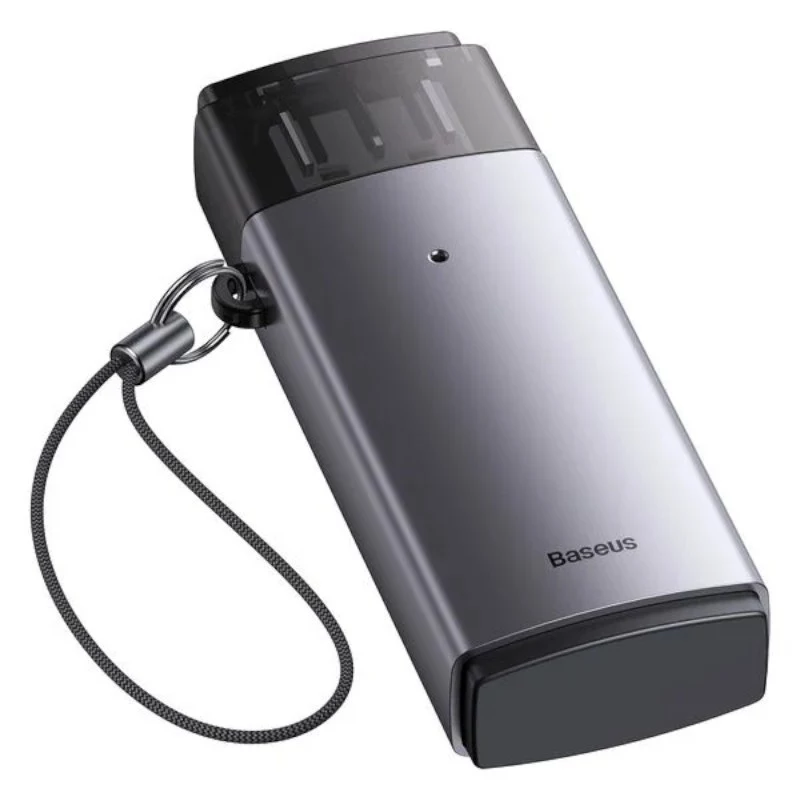 Baseus USB 3.0 2-in-1 SD- en microSD-kaartlezer – grijs
