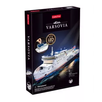 CubicFun 3D-puzzel - MS Prom Varsovia scheepsmodel, 150 stukjes, 44 cm gemonteerde lengte, gemiddelde moeilijkheidsgraad, vanaf 8 jaar