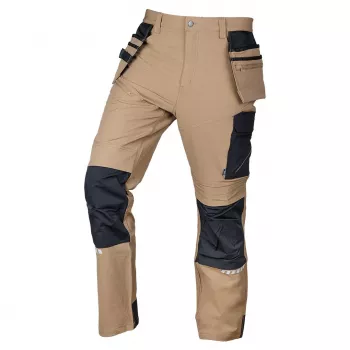NEO TOOLS Mix&Match werkbroek, 4-way stretch, Cordura versterkt, beige/zwart, maat XS