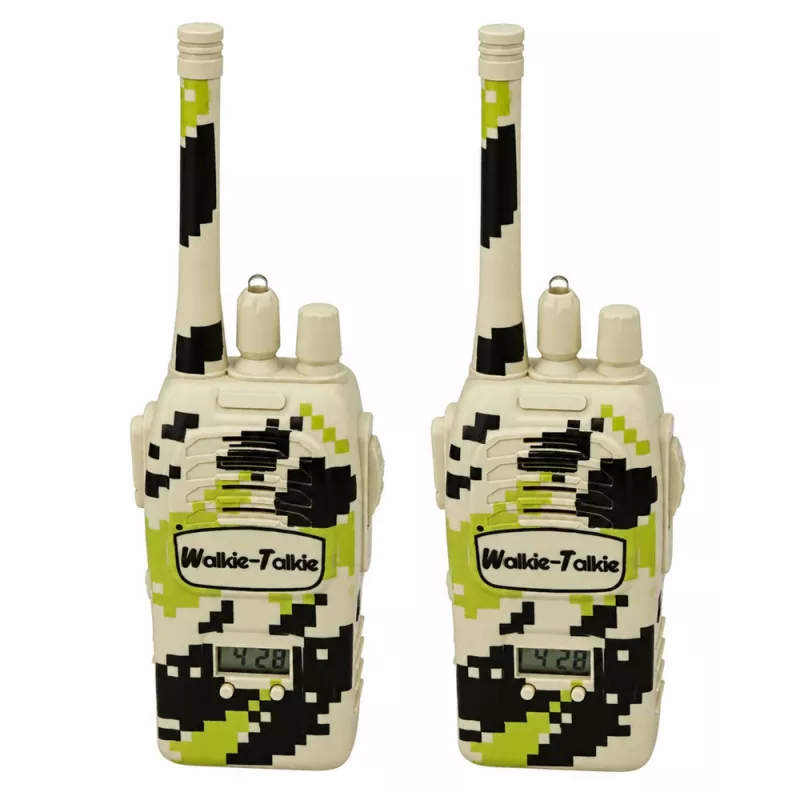 LEAN TOYS Militair walkie-talkies USB bereik 200M khaki 2 stuks