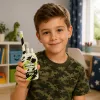 LEAN TOYS Militair walkie-talkies USB bereik 200M khaki 2 stuks