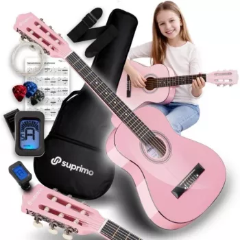 SUPRIMO JRC SET PK concertgitaar 1/4 roze met accessoires