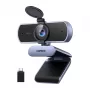 UGREEN FineCam Lite 4K UHD webcam met 4-microfoonarray, privacy-shutter, verstelbaar gezichtsveld, auto-framing, HDR, USB-C, grijs