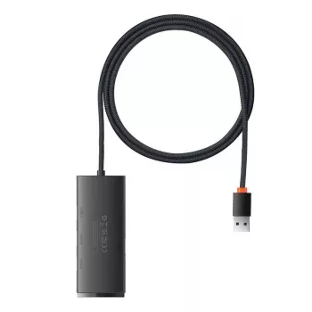 Baseus Lite Series 4-poorts USB 3.0 hub - 5Gbps, bus-powered, zwart (WKQX030101)