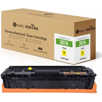 G&G Reborn gele tonerpatroon als vervanging voor HP 207A (W2212A) – 1250 pagina's