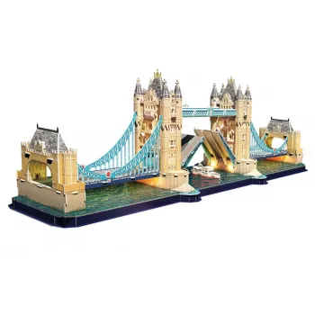 Cubic Fun 3D-puzzel Tower Bridge met LED-verlichting | 113 onderdelen | architectuur modelbouwpakket
