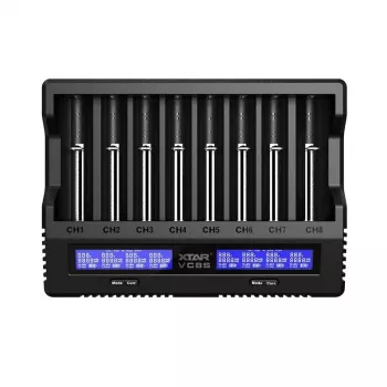 XTAR VC8S USB-C SET acculader, 3,7V/1,2V