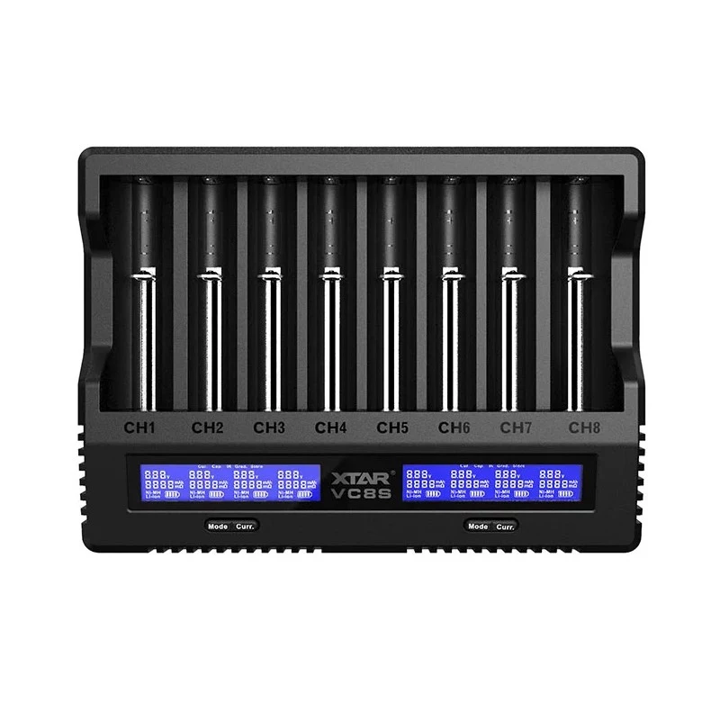 XTAR VC8S USB-C SET Batterijlader, 3,7V/1,2V