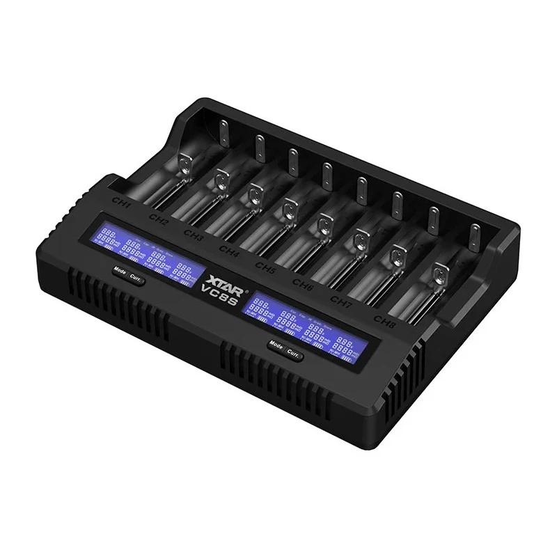XTAR VC8S USB-C SET Batterijlader, 3,7V/1,2V