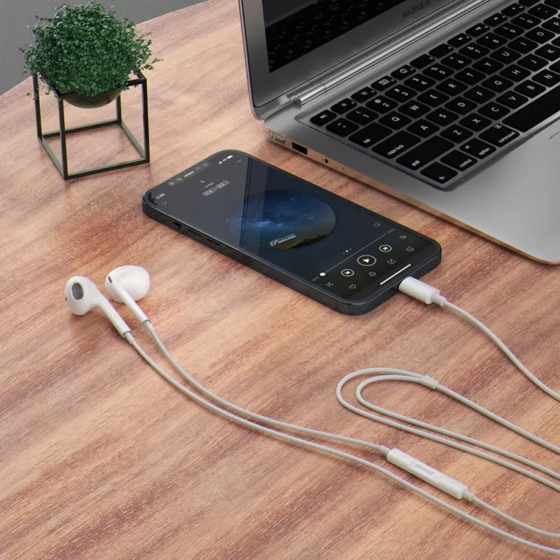 DUDAO X14ProT in-ear-koptelefoon met USB-C-aansluiting, 1,2 m kabel, wit