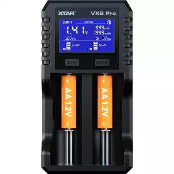 XTAR VX2 PRO SET acculader, 3,7V/1,5V/1,2V
