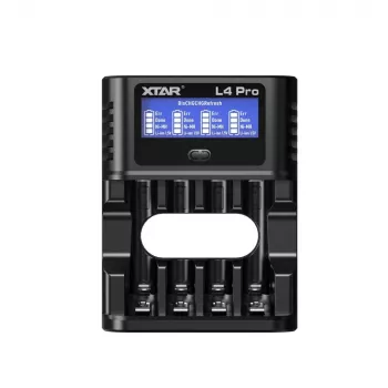 XTAR L4 PRO USB-C Li-Ion/Ni-MH acculader, 1,5V/1,2V