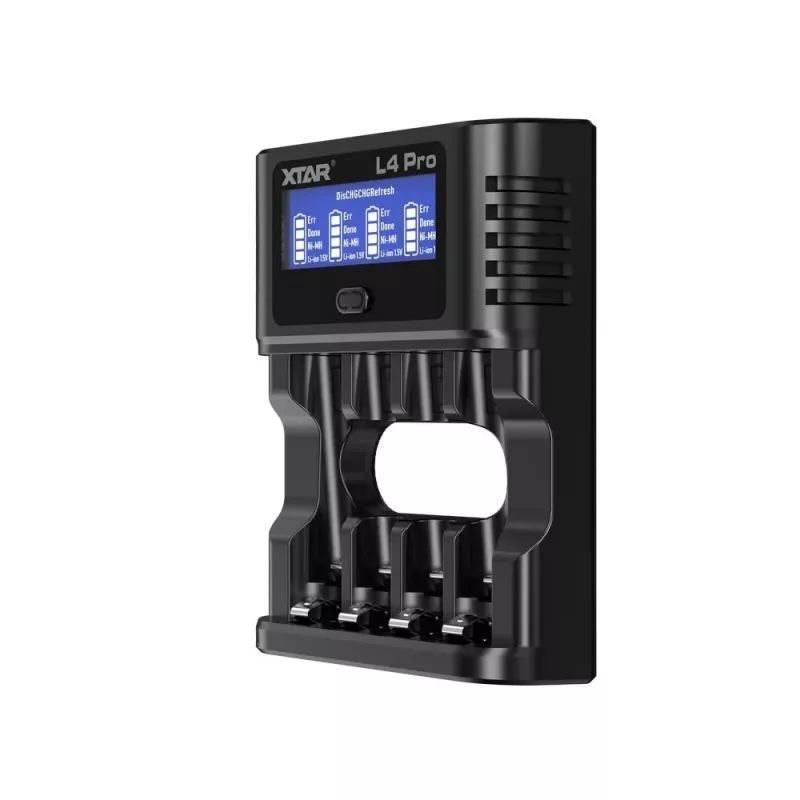 XTAR L4 PRO USB-C Li-ion/Ni-MH batterijlader, 1,5V/1,2V