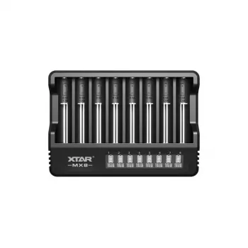 XTAR MX8 USB-C Li-Ion/Ni-MH acculader, 3,7V/1,5V/1,2V