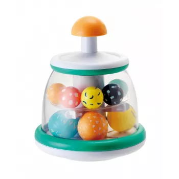 B-KIDS Rollabout Ball Top Infantino – mint stapel- en draaispeelgoed met rammelkralen voor baby's vanaf 6 maanden