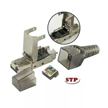 Techly 101911 RJ45 Cat6a 10G modulaire stekker zonder gereedschap, STP
