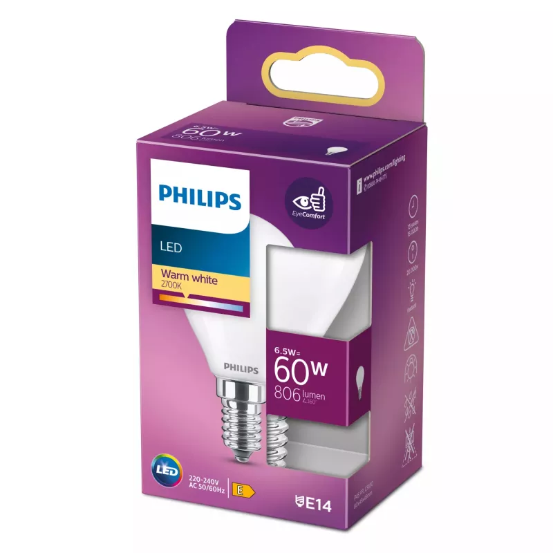 Philips LED Classic 5.5W E14 P45 warmwit 806lm matte lamp (60W-equivalent)