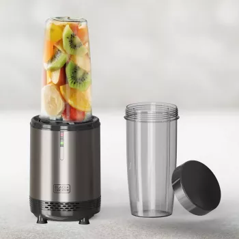 BLACK+DECKER ES9120160B personal mixer 1000W met 2x 600ml Tritan flessen en reisdeksels