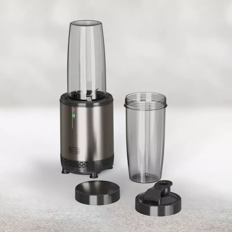 BLACK+DECKER ES9120160B personal mixer 1000W met 2x 600ml Tritan flessen en reisdeksels