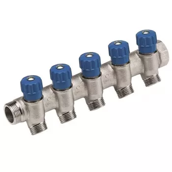 Caleffi 5R Series thermostatische mengklep 3/4 inch NPT ingang x 1/2 inch NPT uitgang, loodvrij messing, ASSE 1017