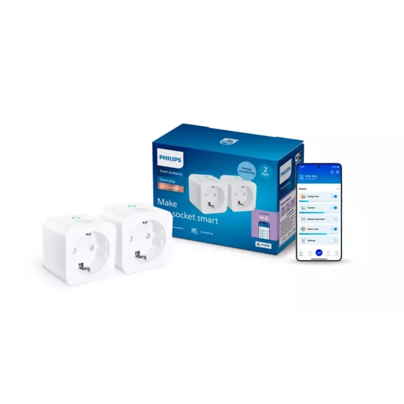 Philips Smart slimme stekker met energiemeting type F 2-pack