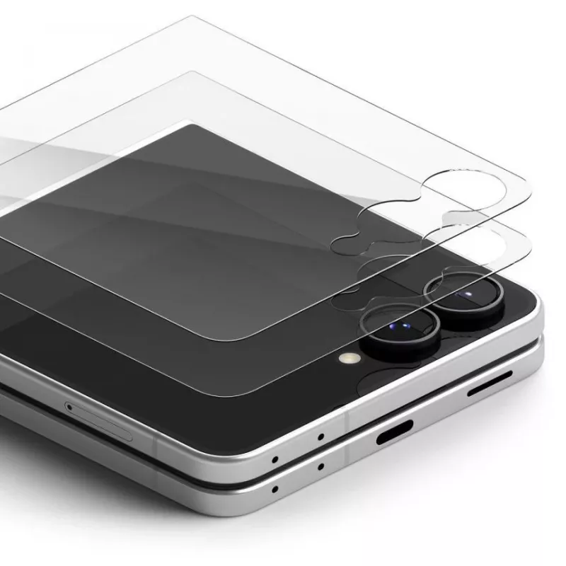 Ringke Cover Display Pro 2-pack gehard glas displayschermbescherming voor Galaxy Z Flip 8 - transparant