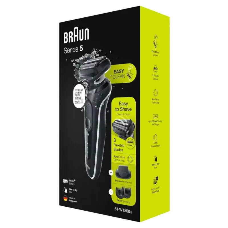 BRAUN scheerapparaat Series 5 51-W1500s nat en droog scheerapparaat zwart