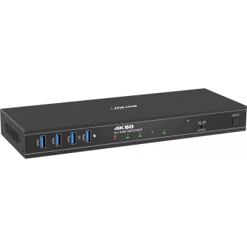 InLine® KVM-switch, 4x1, DP 4K/60Hz, USB 3.2-hub (57885J)