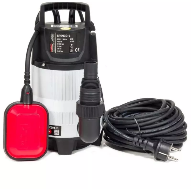NAC dompelpomp voor vuil water 400W SPE40D-L met vlotter, 7500 L/h, 5 m opvoerhoogte