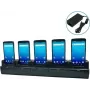 Unitech 5-slot terminal-laadstation met netvoeding. Compatibel met EA660 - laad-/dockingstation