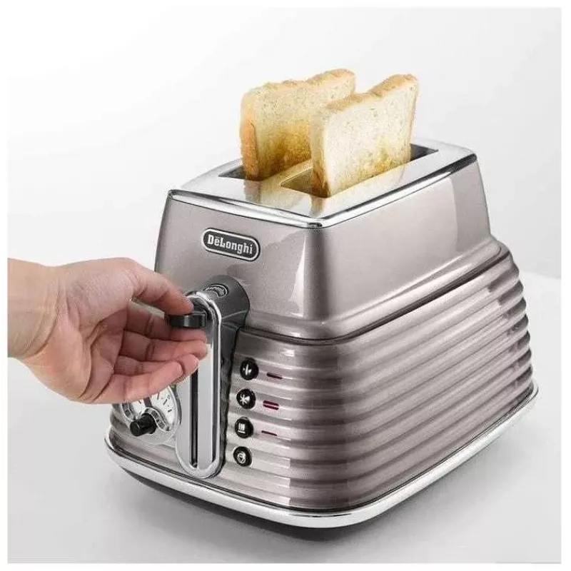 De'Longhi Scultura CTZ2103BG 2-schijfs toaster, 900 W, champagnegoud
