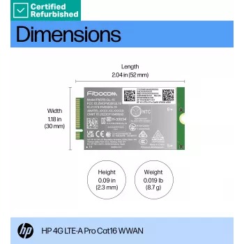 RENEW GOLD HP 4G LTE modem m.2 WWAN Cat 16 L860-GL-16 Mobile Broadband Cellular (compatibel met WWAN-geschikte EliteBook 630 640 645 660 830 840 860 1040 G11, x360 G11, ProBook 440 460 465 G11, ZBook Firefly Fury Power 14 16 G11 G11A)
