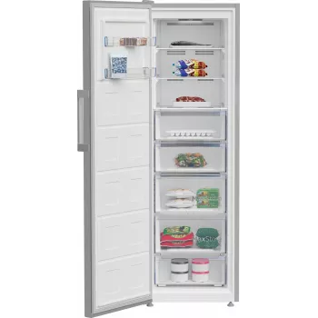 BEKO vriezer B3RMFNE314XB, energie-efficiëntieklasse E, 186,5 cm, 286L, inox kleur