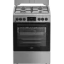 BEKO fornuis FBM62320SDS, breedte 60 cm, A, gas/elektrisch, LED-display