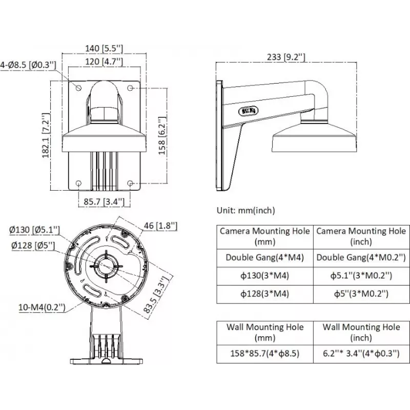 Hikvision DS-2200ZJ-WA-140 wandbeugel