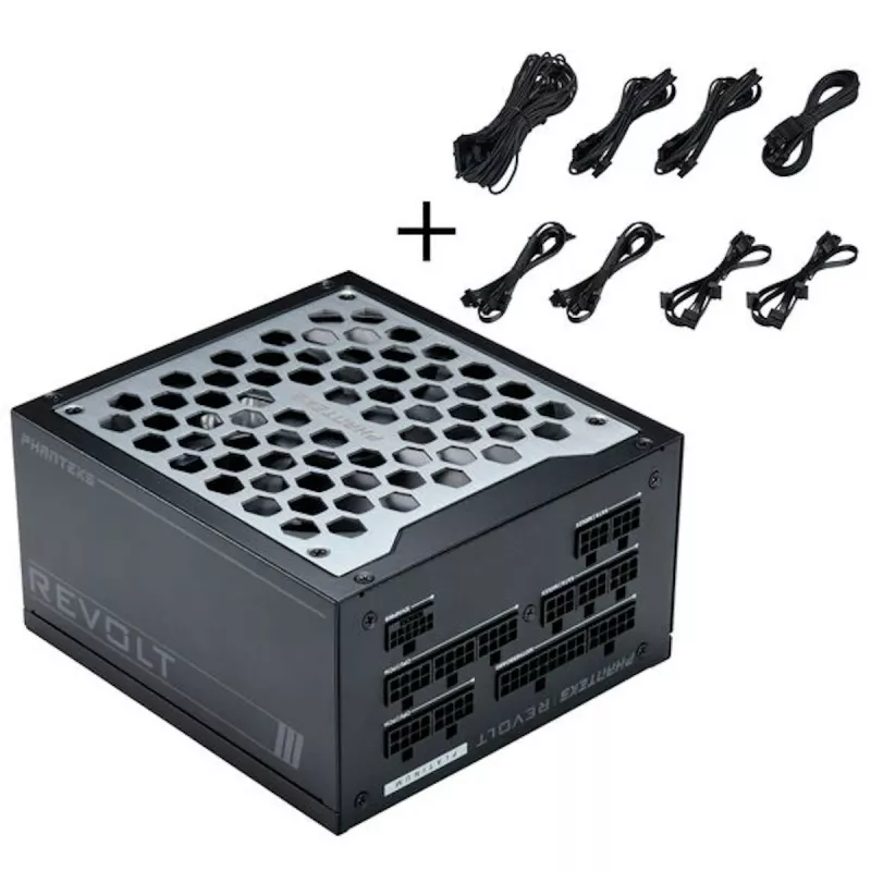 Phanteks Revolt 1200W Platinum bundel, voeding met kabelkit - zwart