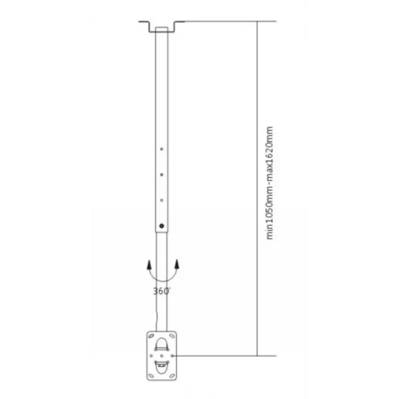 LH-GROUP plafondbeugel met arm 23-70