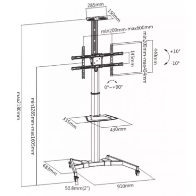 LH-GROUP FLROOSSTAND MET WIELEN 37-70 BASIC