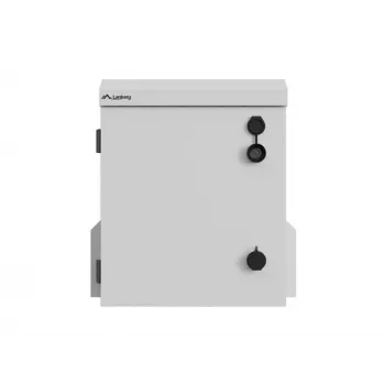 10 inch IP55 buiten wand-/mastmontage rack-behuizing, 320 × 220 × 400 mm, grijs (gemonteerd)