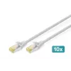 DIGITUS CAT6A S/FTP patchkabel, 0,5 m, grijs, 10-pack
