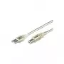 Microconnect USBAB5T USB-kabel USB 2.0 5 m USB A USB B transparant