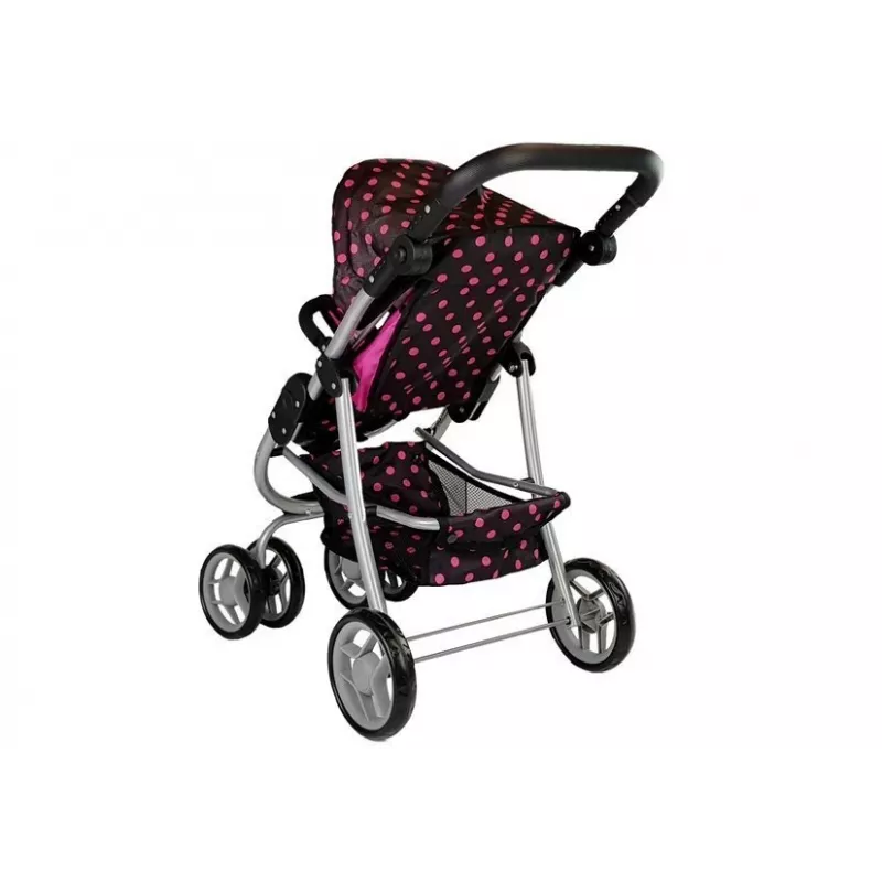 2-in-1 kinderwagen met draagzak Zwart-Roze 7706 Lean Toys