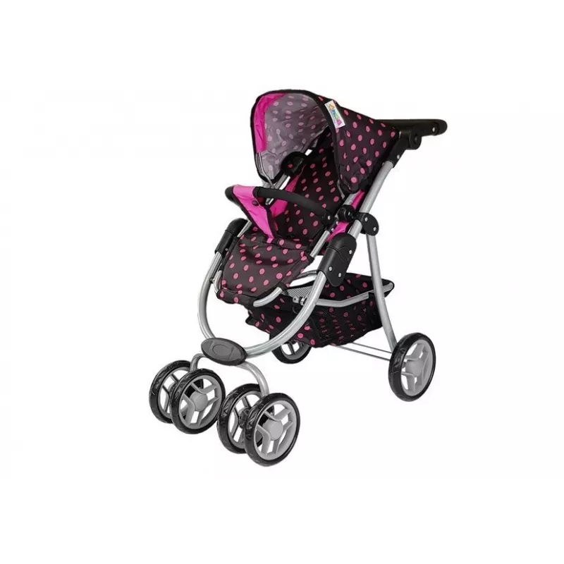 2-in-1 kinderwagen met draagzak Zwart-Roze 7706 Lean Toys