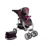 2-in-1 kinderwagen met draagzak Zwart-Roze 7706 Lean Toys