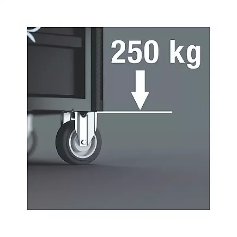 Wera 9700 Tool Rebel gereedschapskar 1, 7 laden, RVS werkblad, groen/zwart