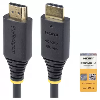 StarTech.com 1,5 m (4,9 ft) Premium Certified High Speed HDMI-kabel, 4K60Hz, zwart