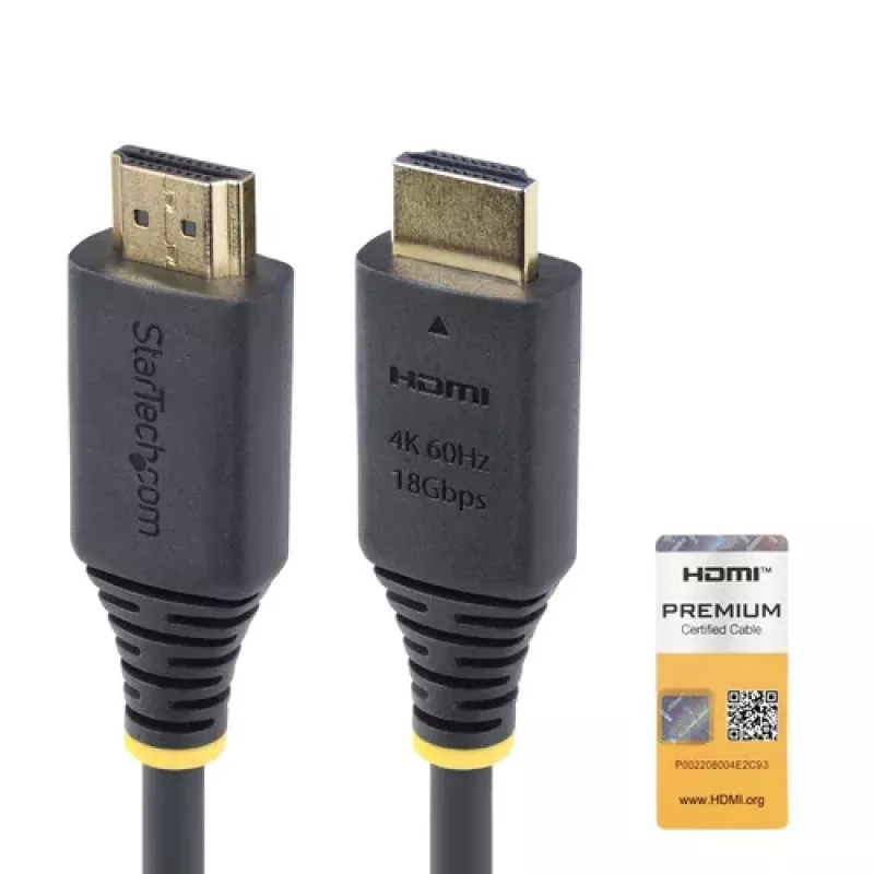 StarTech.com 1,5 m (4,9 ft) Premium Certified High Speed HDMI-kabel, 4K60Hz, zwart